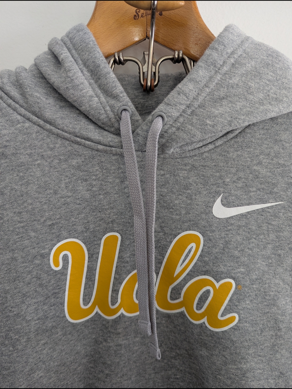 Nike Gray UCLA Pullover Hoodie with Gold Script - Picture 2 of 6